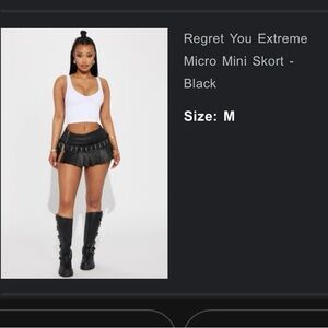 Fashion Nova Black Micro Mini Skort